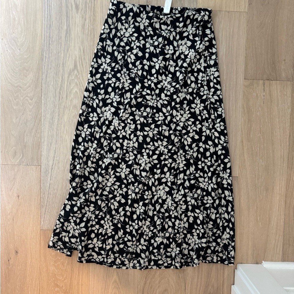 Floral Black and Cream Women's Skirt